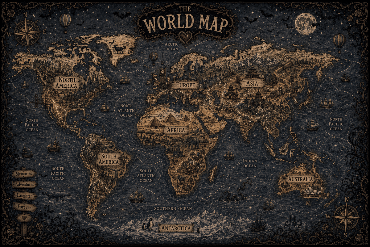 The Burton world map